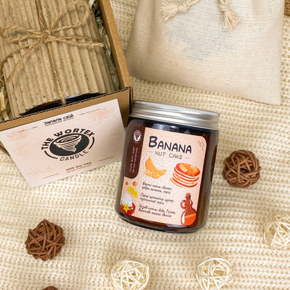 Cozy Ароматична соєва свічка "Banana nut cake" - Wortex Candle